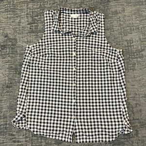 J.Jill Sleeveless Women's Black White Checker/Gingham Tops Size M Blouse